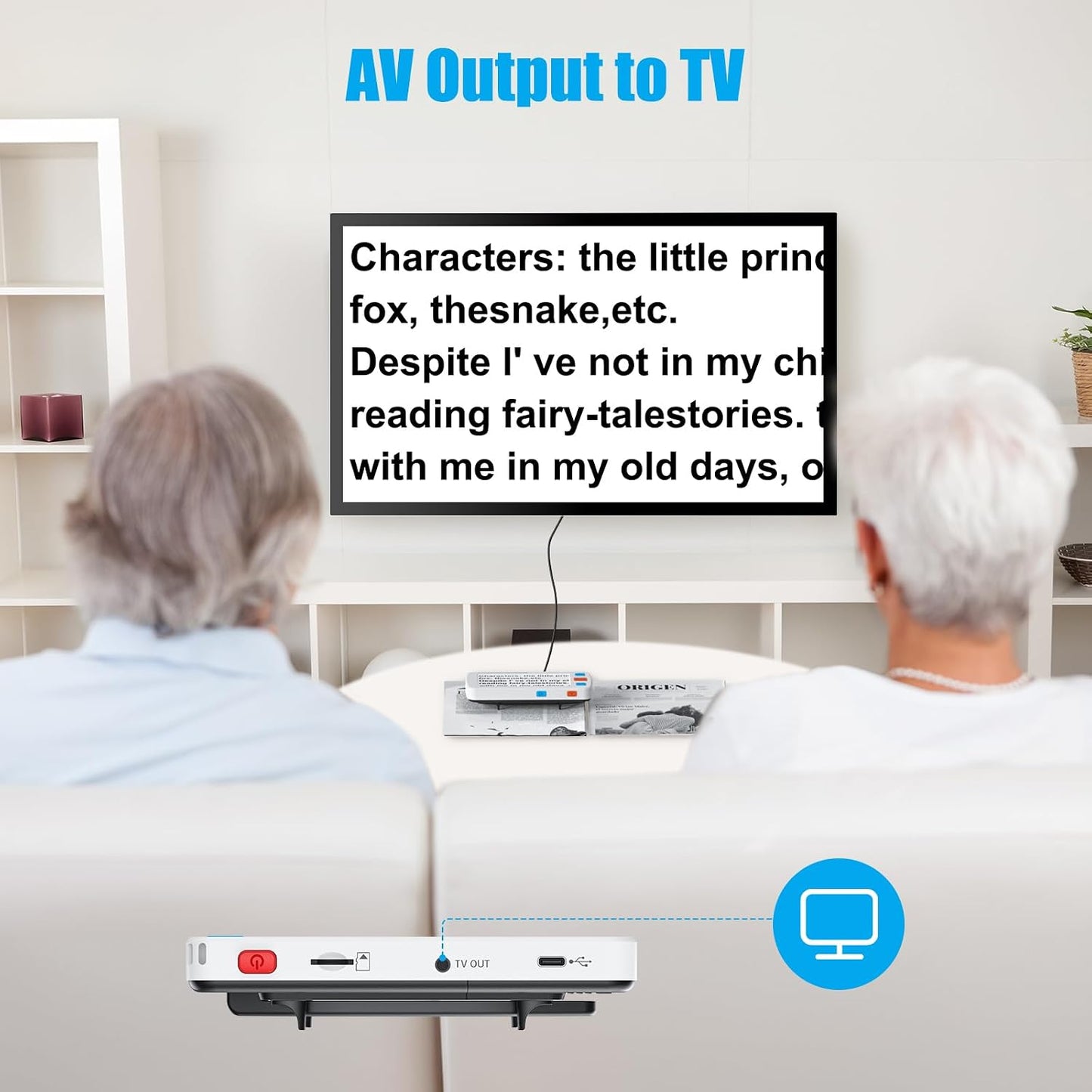 Eyoyo 5" Portable Digital Video Magnifier, 4X-32X Zoom w/Foldable Handle..