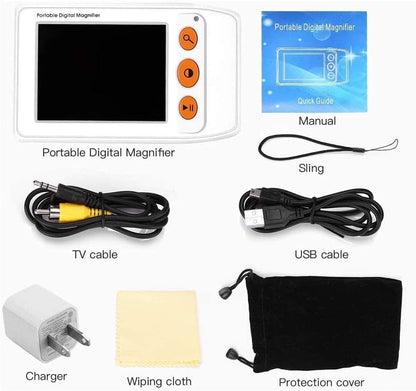 Eyoyo 3.5" Portable Digital Video Magnifier, 2X-25X Zoom Reading Aid White