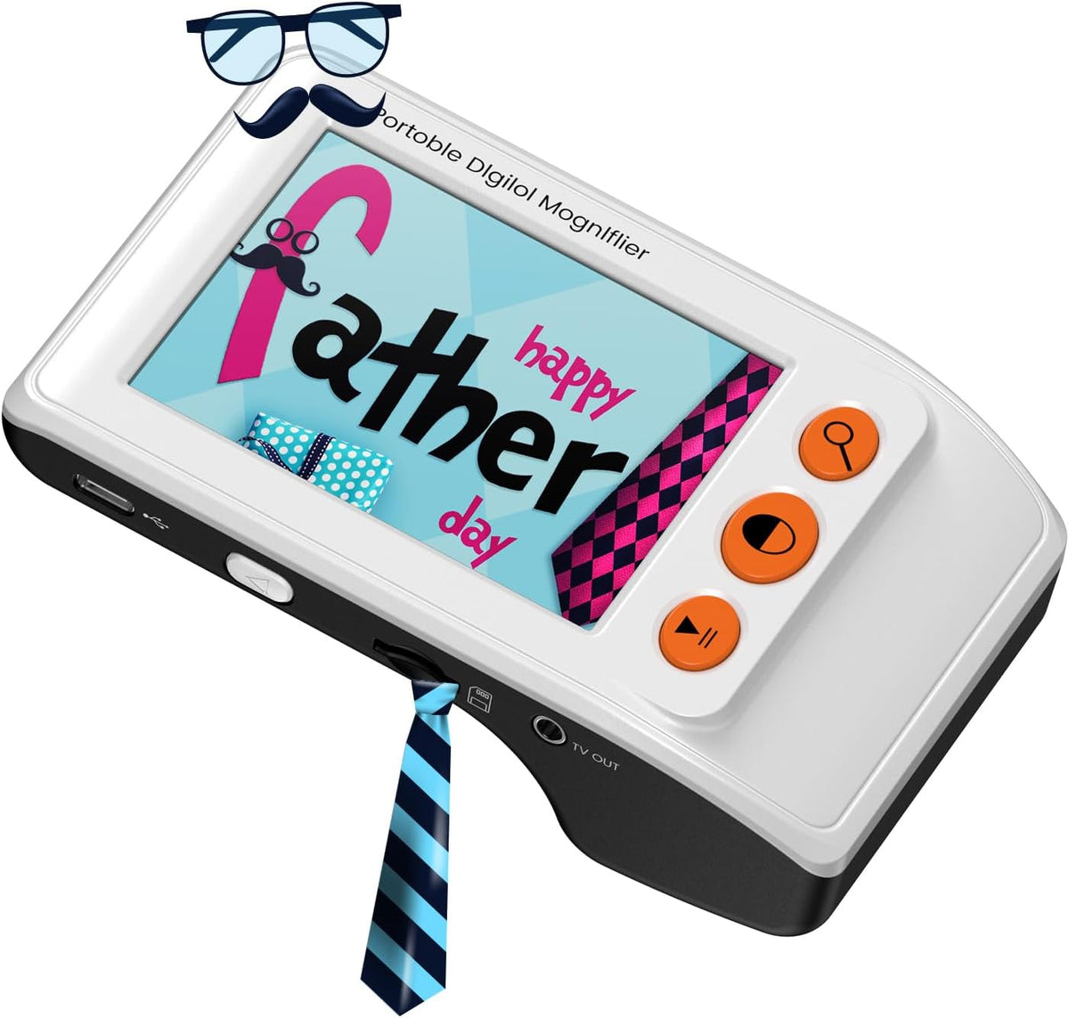 Eyoyo 3.5" Portable Digital Video Magnifier, 2X-25X Zoom Reading Aid White