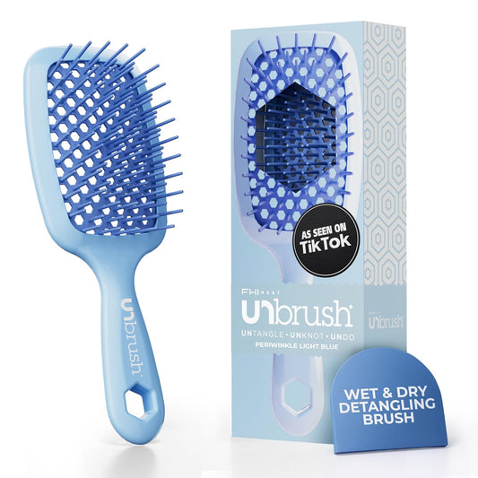 FHI Heat UNbrush Detangling Brush for Pain-Free Brushing on All Wet or Dry Hair Types — Durable DuoFlex Anti-Static Bristles..