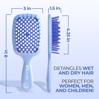 FHI Heat UNbrush Detangling Brush for Pain-Free Brushing on All Wet or Dry Hair Types — Durable DuoFlex Anti-Static Bristles..