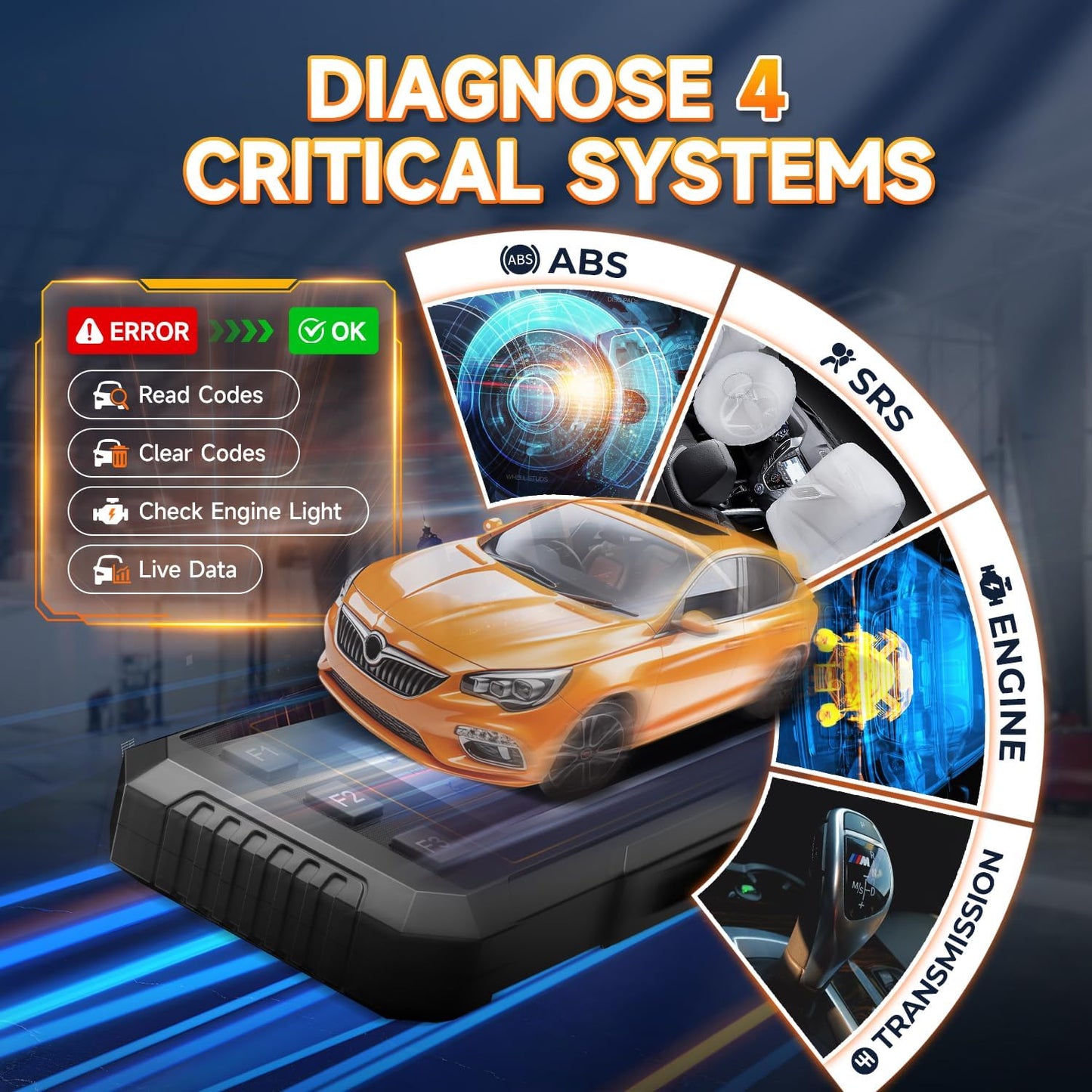 NT614 Elite OBD2 Scanner for DIY Mechanics, Upgrade of NT604, 4 System Diagnostic Tool with 5 Resets