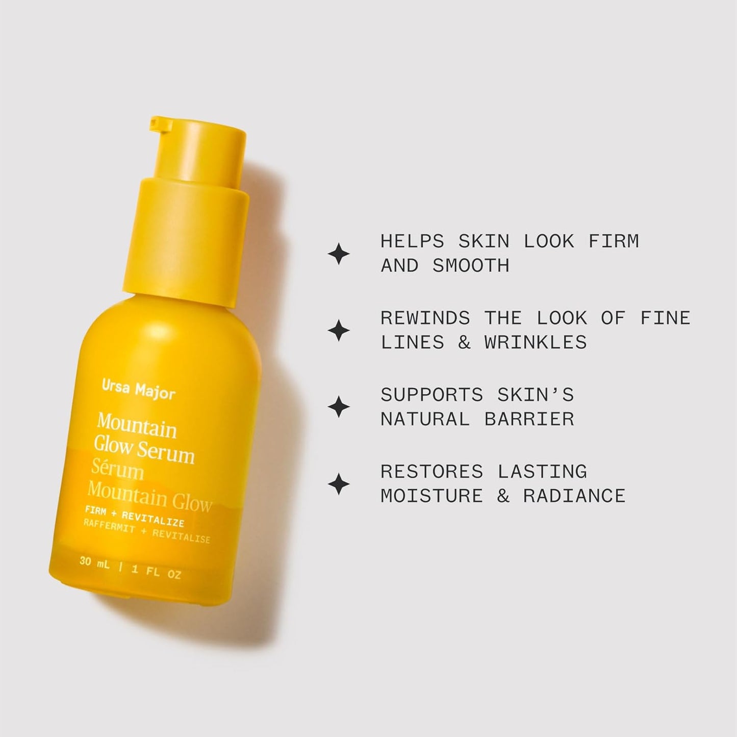 Ursa Major Mountain Glow Natural Face Serum | Vegan Daily Facial Moisturizer | Combat Wrinkles &amp; Sagging Skin..