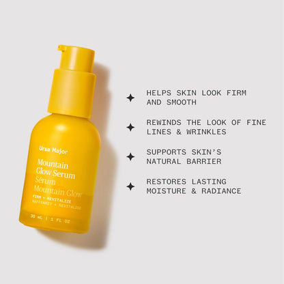 Ursa Major Mountain Glow Natural Face Serum | Vegan Daily Facial Moisturizer | Combat Wrinkles &amp; Sagging Skin..