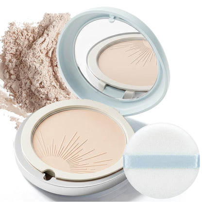 Face Matte Pressed Powder Compact, Oil Control SPF 50 Translucent Sunscreen Loose Setting Powder