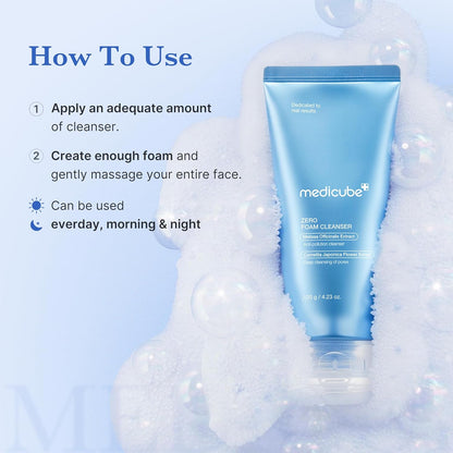 medicube Facial Cleanser Zero Foam Cleanser for Pore &amp; Excess Oil Care | Daily Gentle Cleansing Foam..