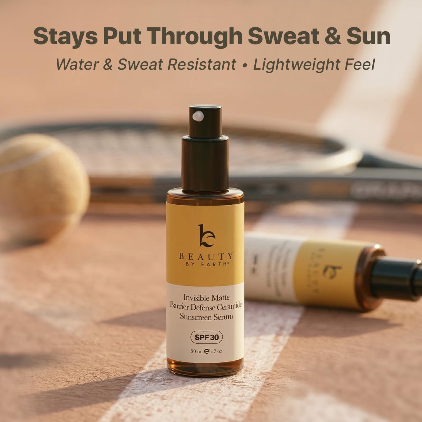 Facial Sunscreen Serum SPF 30 - Broad Spectrum Face Sunblock for Women, Made in the USA with Organic & Natural Ingredients..