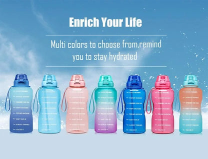 Fidus Large 1 Gallon/128 oz Motivational Water Bottle with Time Marker & Straw