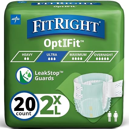 FitRight Ultra Adult Diapers, Disposable Incontinence Briefs, Leak-Proof Diaper, Absorbent Briefs