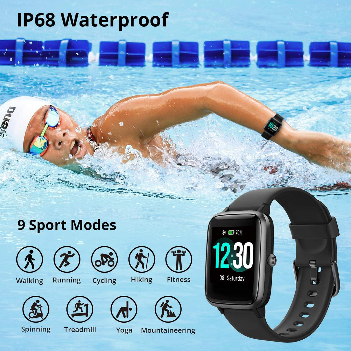 Fitpolo Smart Watch for Men Women(Make/Answer Call),1.8” Ultra-HD Display