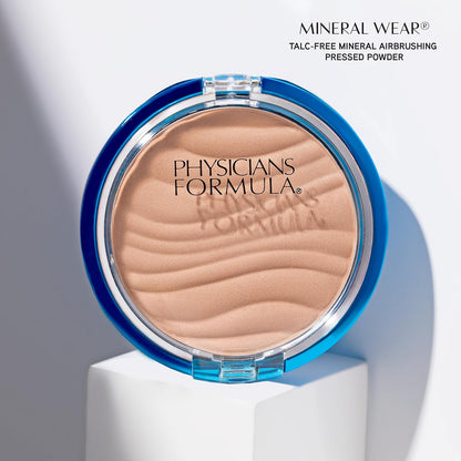 Physicians Formula Mineral Wear Talc-Free Airbrushing Pressed Powder, Full Coverage Mineral Face Powder for Sensitive Skin