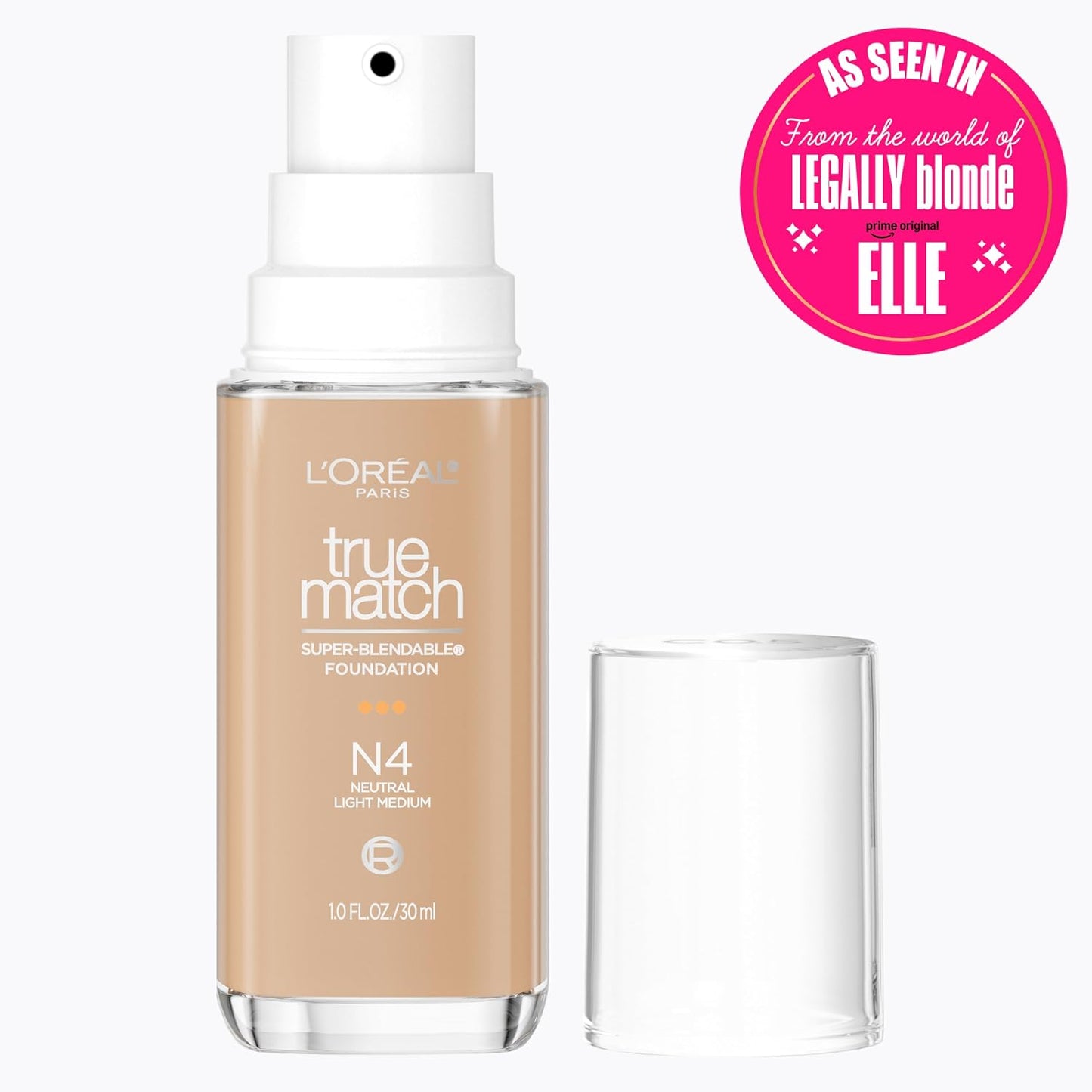 L'Oreal Paris True Match Super-Blendable Foundation, Medium Coverage Liquid Foundation Makeup, N4..