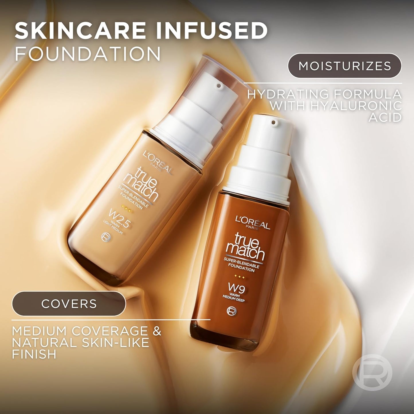 L'Oreal Paris True Match Super-Blendable Foundation, Medium Coverage Liquid Foundation Makeup, N4..