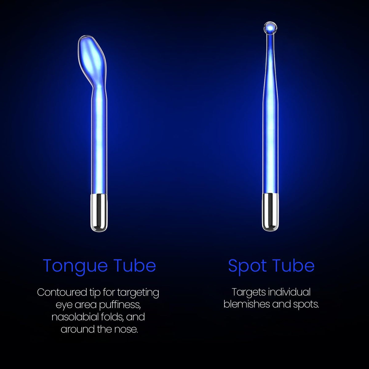 4-Piece Fusion Wand Acessory Set for Nuderma Wands - NuDerma NOT Included - Neon &amp; Argon Fusion Glass applicators..