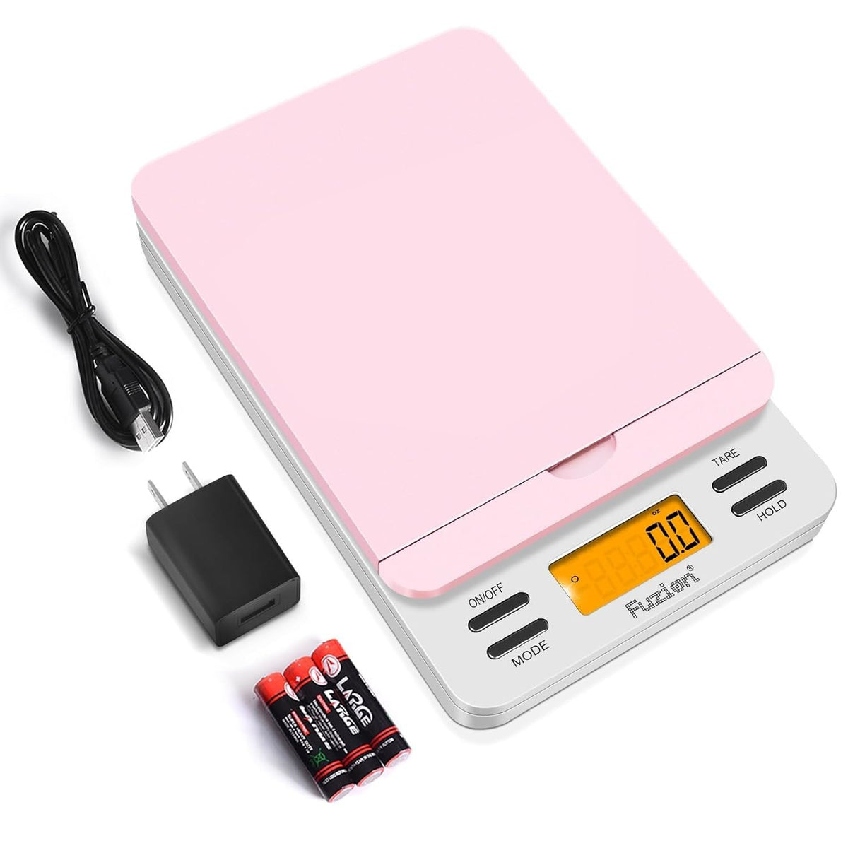 Fuzion Digital Postal Scale, 86lb x 0.1oz Shipping Scale for Packages, Pink