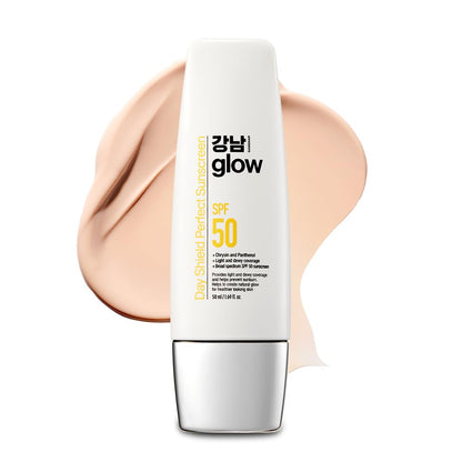 GANGNAM GLOW Day Shield Perfect Sunscreen SPF 50 - Effortless Tinted Sunscreen with Zinc Oxide..
