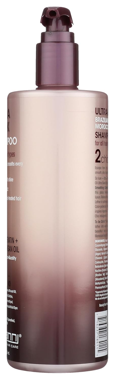 GIOVANNI 2chic Ultra-Sleek Shampoo, Anti-Frizz Formula, Coconut, 24 oz | Brazilian Phyto-Keratin & Moroccan Argan Oil..