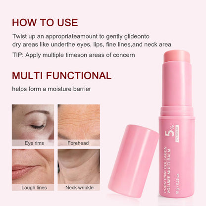 PDRN Pink B12 Collagen Multi Balm Stick, Wrinkle Bounce & Hydrating Multi Balm Stick..