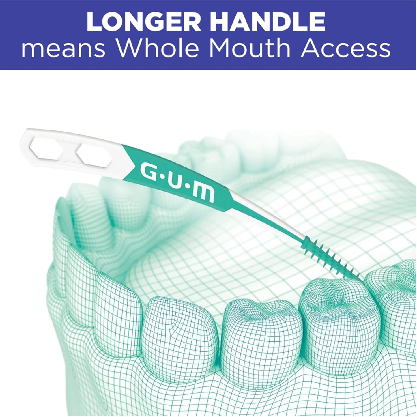 GUM Soft-Picks Advanced Interdental Picks, 90 Count | Soft bristles, Longer curved handle..