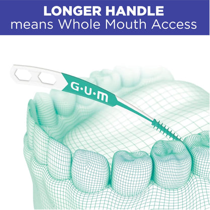 GUM Soft-Picks Advanced Interdental Picks, 90 Count | Soft bristles, Longer curved handle..