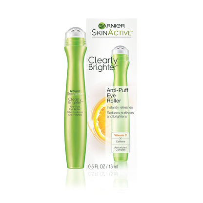 Garnier Clearly Brighter Anti-Puff Eye Roller, Dark Circles Under Eye Treatment with Caffeine and Vitamin C..