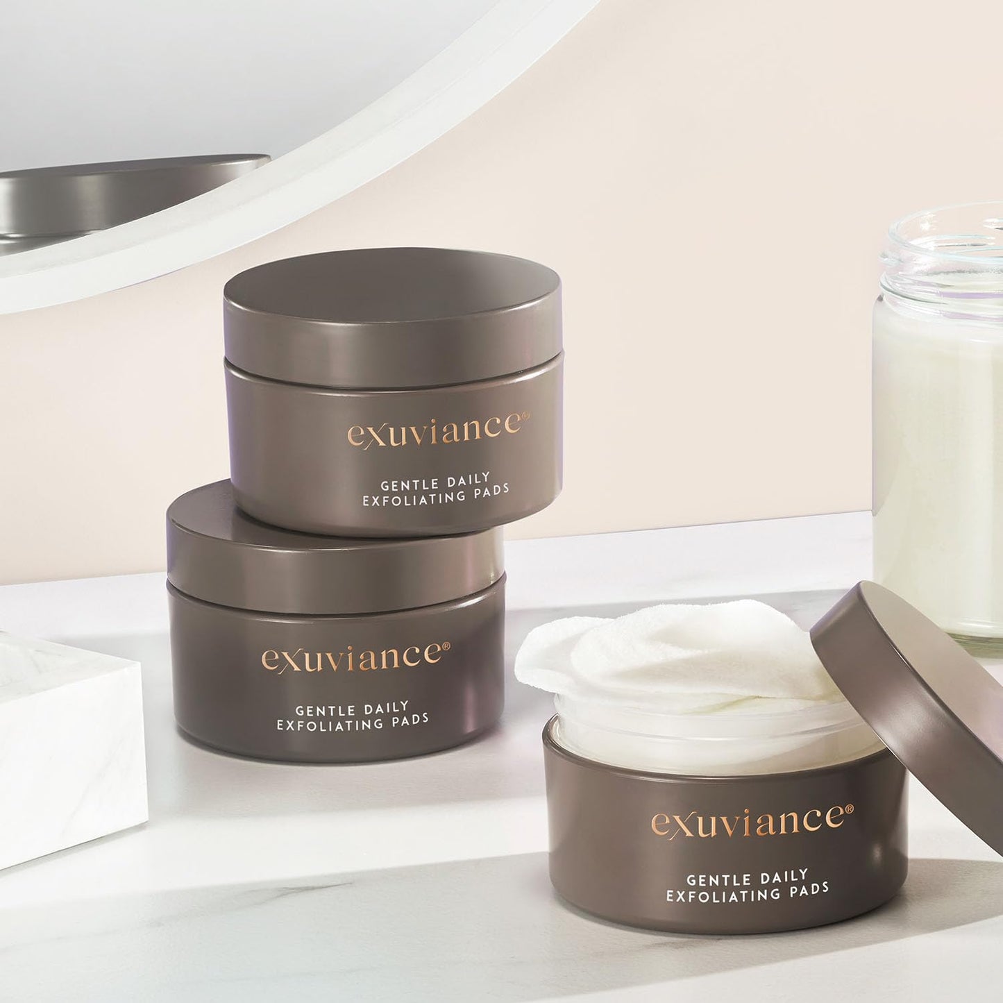 EXUVIANCE Gentle Daily Exfoliating Face Pads | PHA Toner &amp; Resurfacing Pore Pads with Vitamin C & E