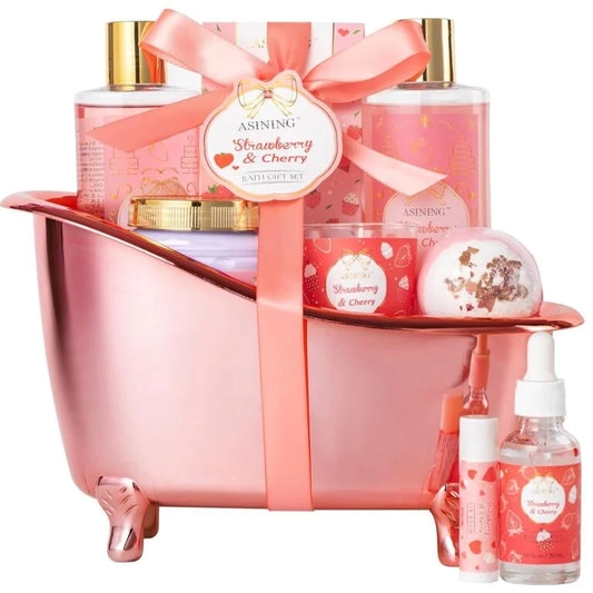 Gift Basket for Women, Strawberry Spa Baskets for Women Gifts