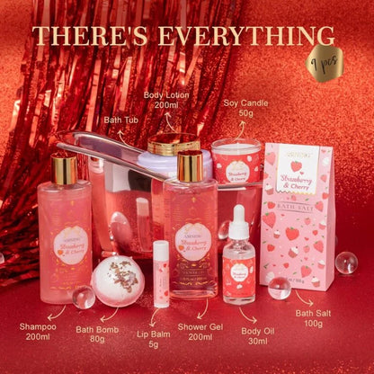 Gift Basket for Women, Strawberry Spa Baskets for Women Gifts