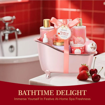 Gift Basket for Women, Strawberry Spa Baskets for Women Gifts