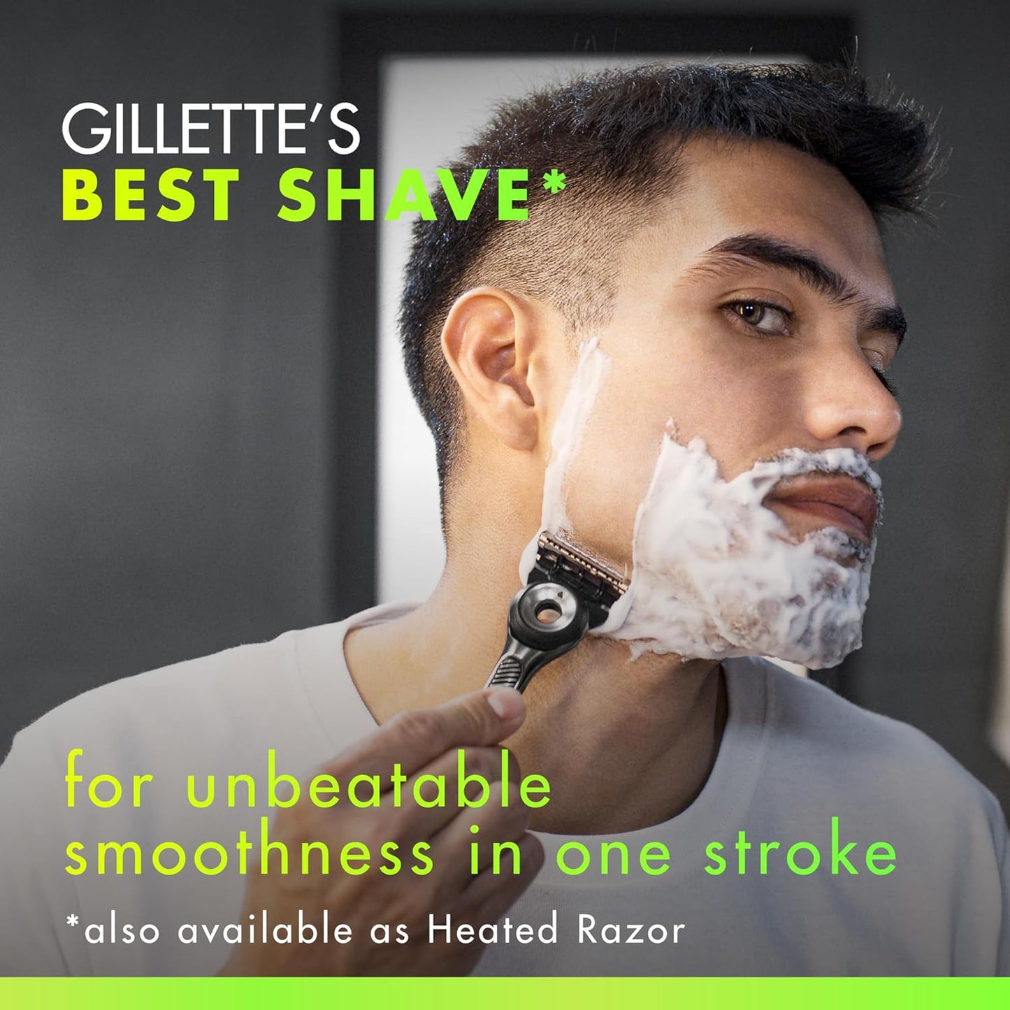 Gillette Labs Men's Razor Set, 1 Shower Hook, 1 Handle, 2 Blade Refills, Silver and Black