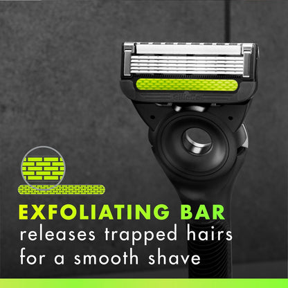 Gillette Labs Men's Razor Set, 1 Shower Hook, 1 Handle, 2 Blade Refills, Silver and Black