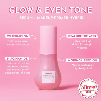 Glow Recipe Watermelon Niacinamide Dew Drops, Travel Size, Korean Niacinamide Serum Drops..