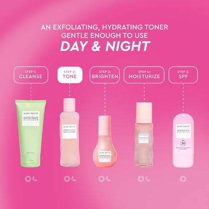 Glow Recipe PHA + BHA Face Toner, Korean Exfoliating Toner for Pores