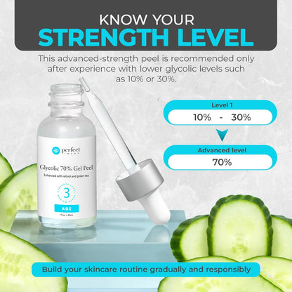 Glycolic Gel Peel - Enhanced with Retinol and Green Tea Extract (70% Strength)