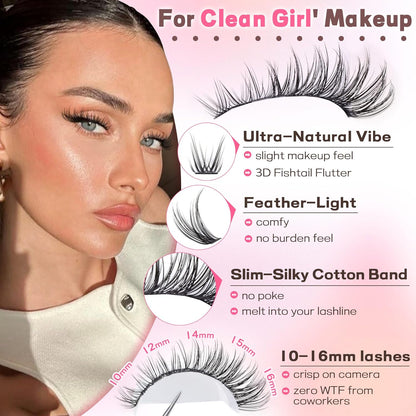 Goddvenus Lash Clusters Kit Wispy Eyelash Clusters Lashes Natural DIY Lash Extension Kit 10-16mm Cluster Eyelash Extensions Kit..