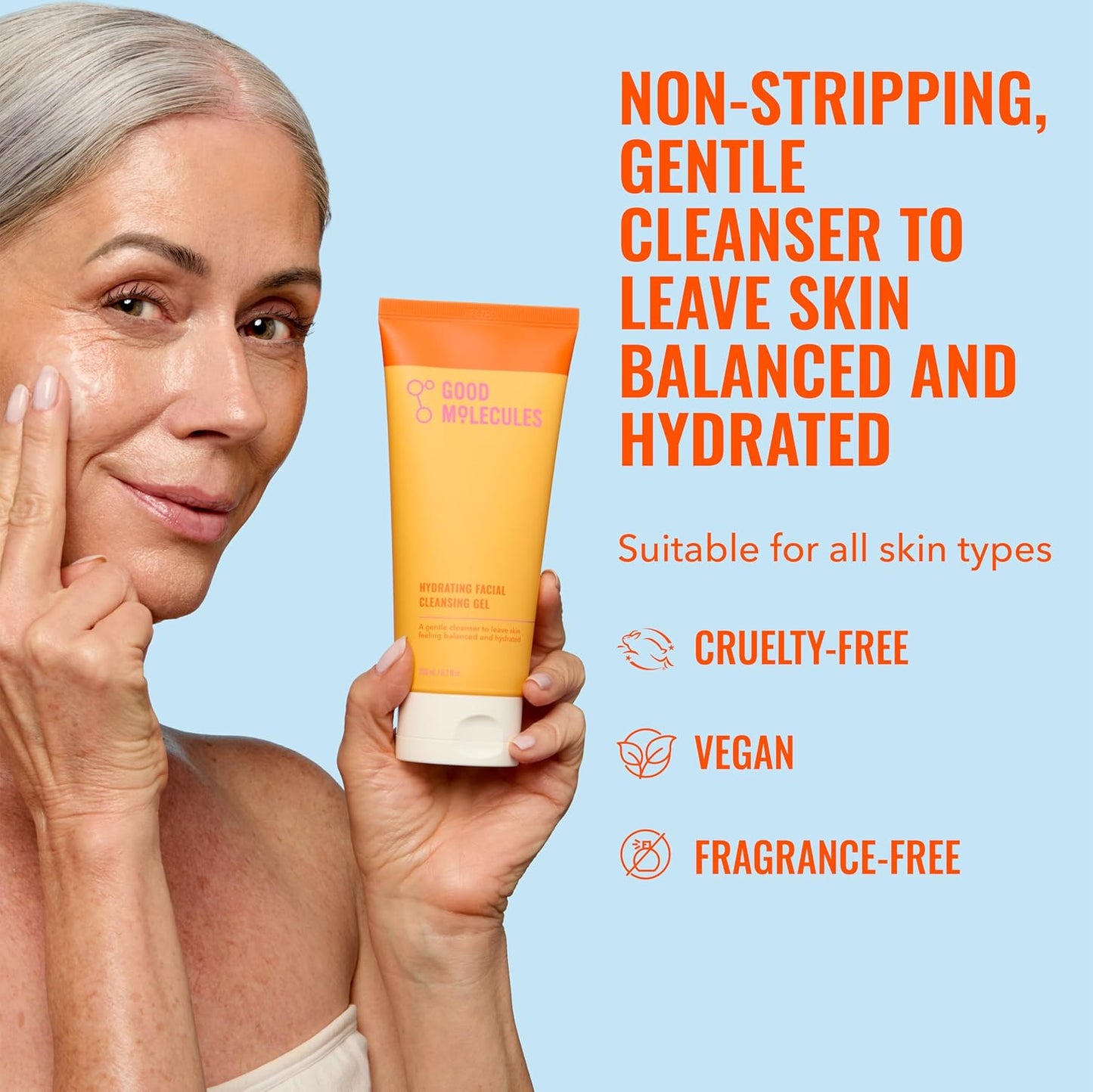 Good Molecules Hydrating Facial Cleansing Gel, Gentle Face Wash, 6.7 fl oz | Gentle daily face wash that removes impurities..