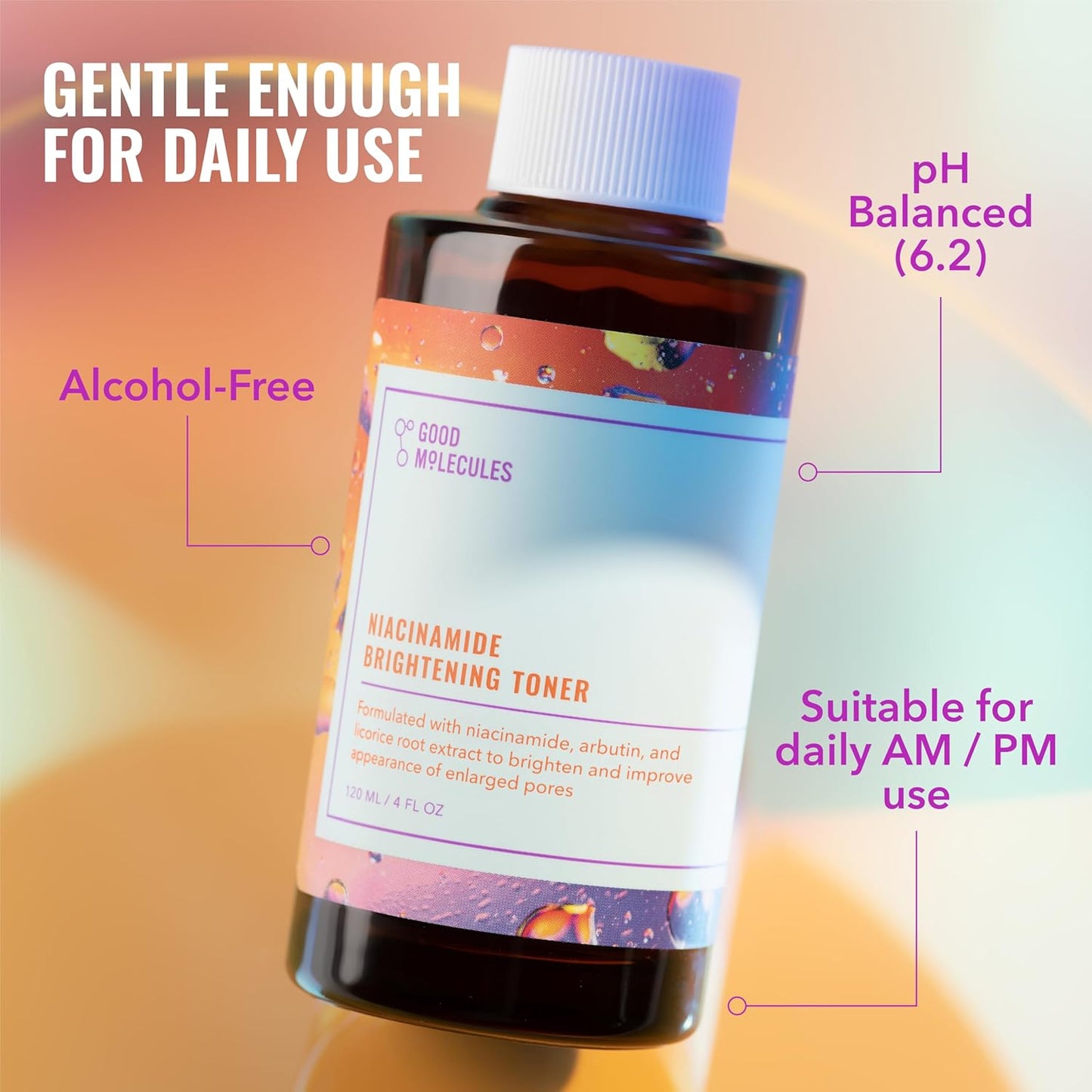 Good Molecules Niacinamide Brightening Toner - Toner for Face with Niacinamide and Arbutin for Skin Tone Balancing..