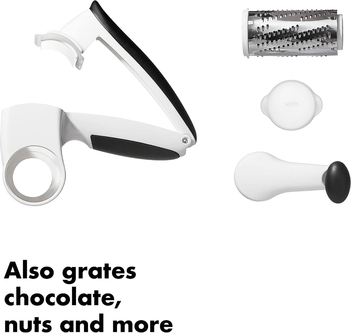 OXO Good Grips Rotary Cheese Grater with Hand Crank, White