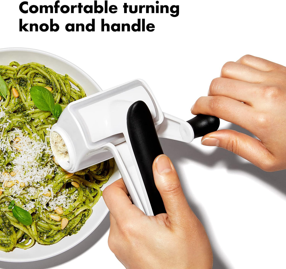 OXO Good Grips Rotary Cheese Grater with Hand Crank, White