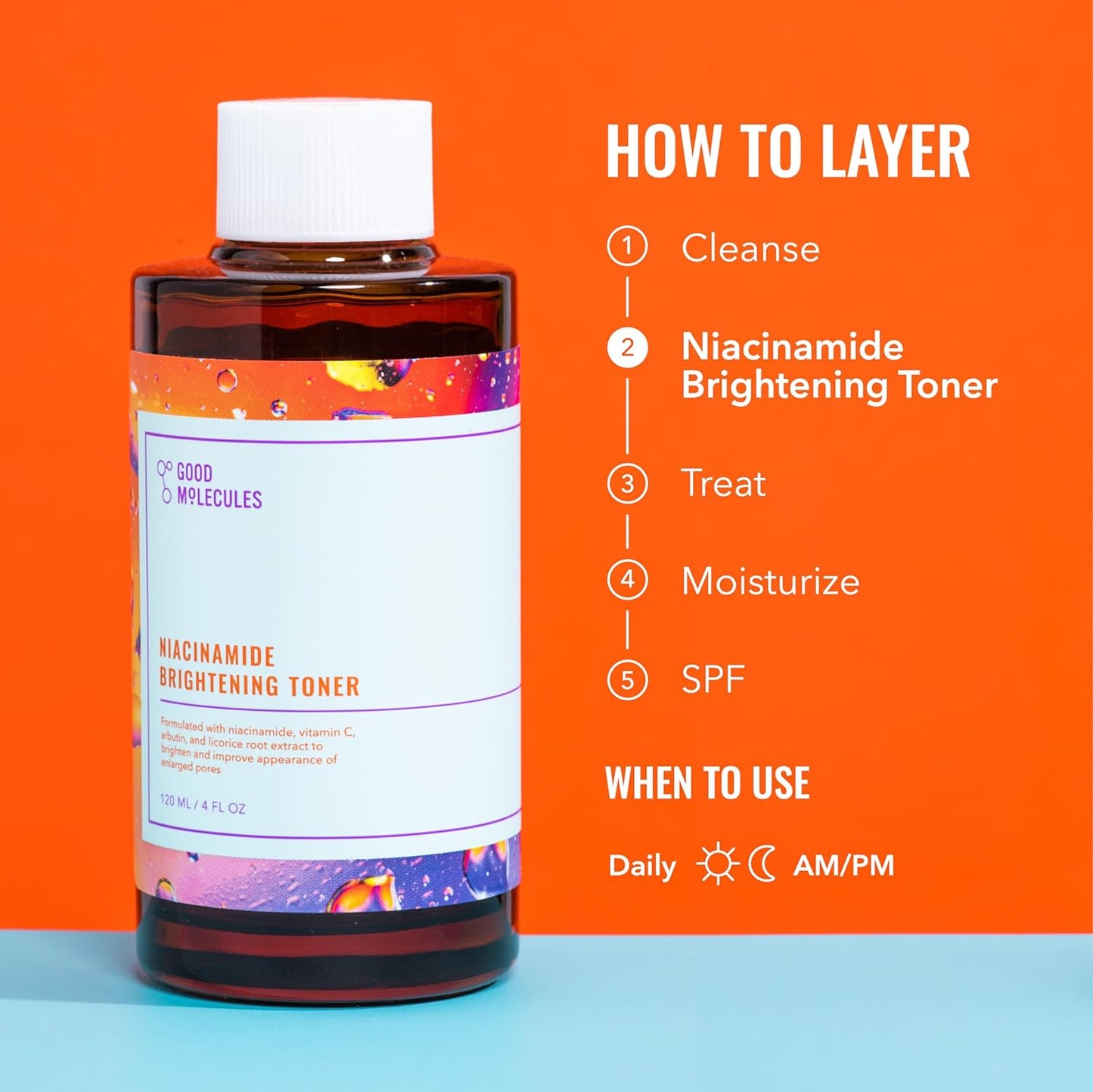 Good Molecules Niacinamide Brightening Toner - Toner for Face with Niacinamide and Arbutin for Skin Tone Balancing..