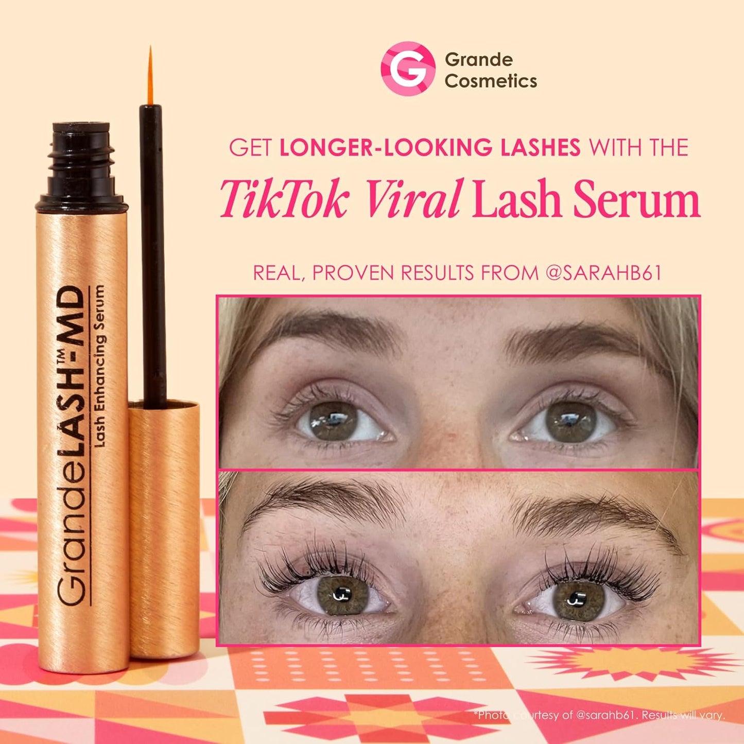 Grande Cosmetics GrandeLASH-MD Lash Enhancing Serum - Peptide & Vitamin Infused Formula..