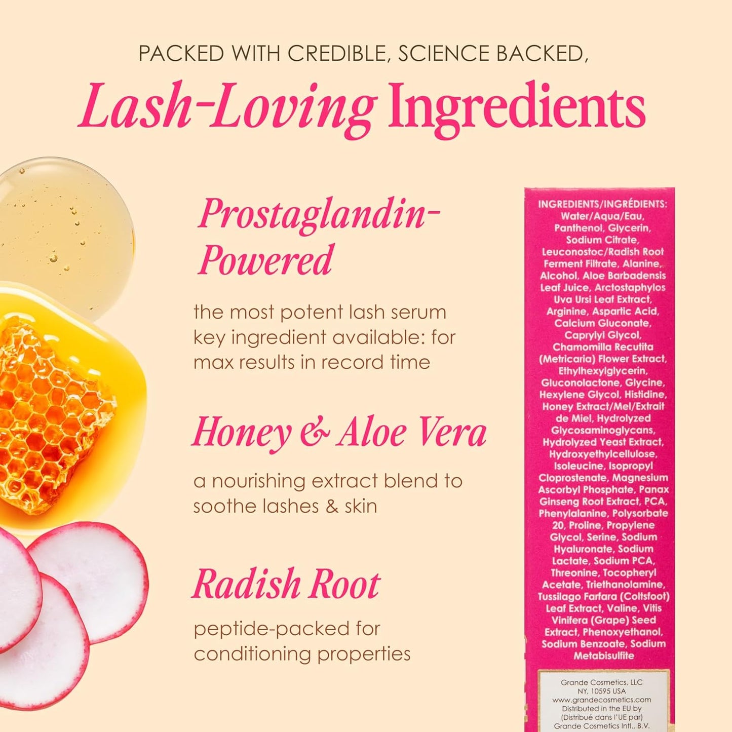 Grande Cosmetics GrandeLASH-MD Lash Enhancing Serum - Peptide & Vitamin Infused Formula..