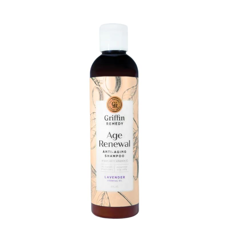 Griffin Remedy Age Renewal Anti-Aging Shampoo, 8oz, for Thin and Weak Hair, Lavender, Sulfate-Free..