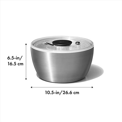 OXO Good Grips Stainless Steel Salad Spinner, Vegetable Washer - 6.22 Qt