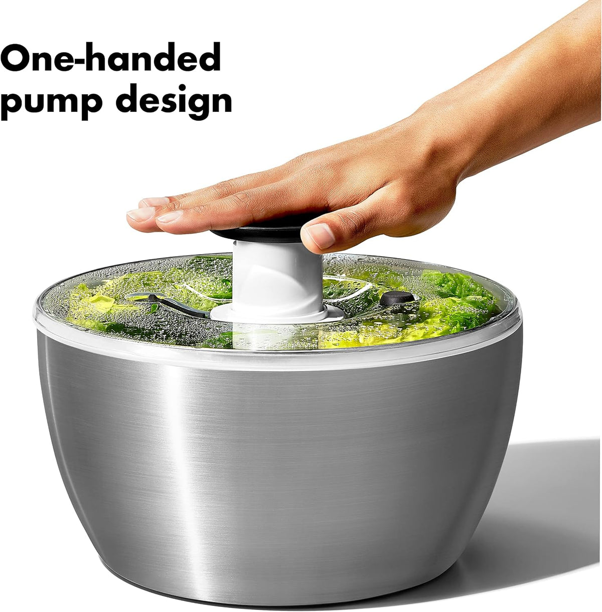 OXO Good Grips Stainless Steel Salad Spinner, Vegetable Washer - 6.22 Qt