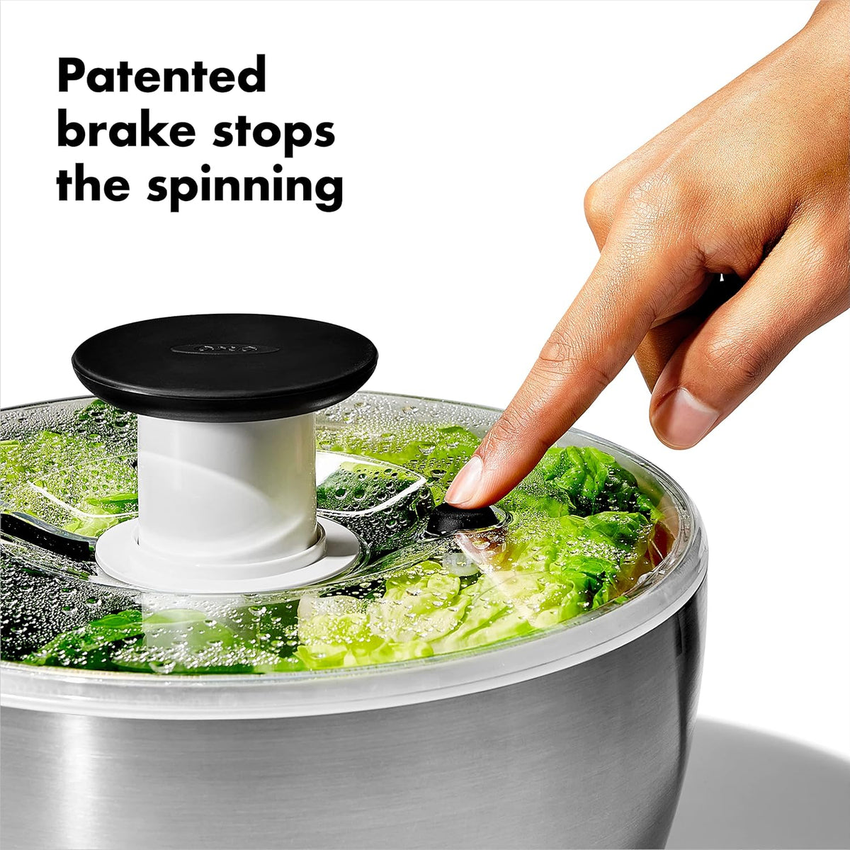 OXO Good Grips Stainless Steel Salad Spinner, Vegetable Washer - 6.22 Qt
