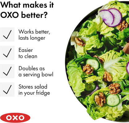 OXO Good Grips Stainless Steel Salad Spinner, Vegetable Washer - 6.22 Qt