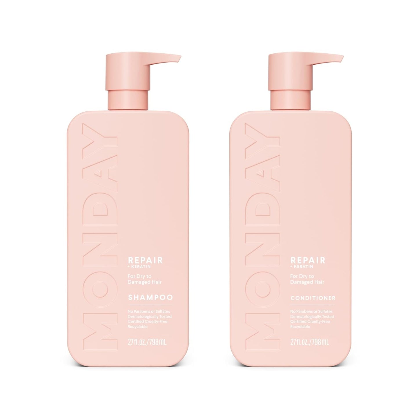 MONDAY HAIRCARE Repair Shampoo and Conditioner Set 798 ML for Dry to Damaged Hair