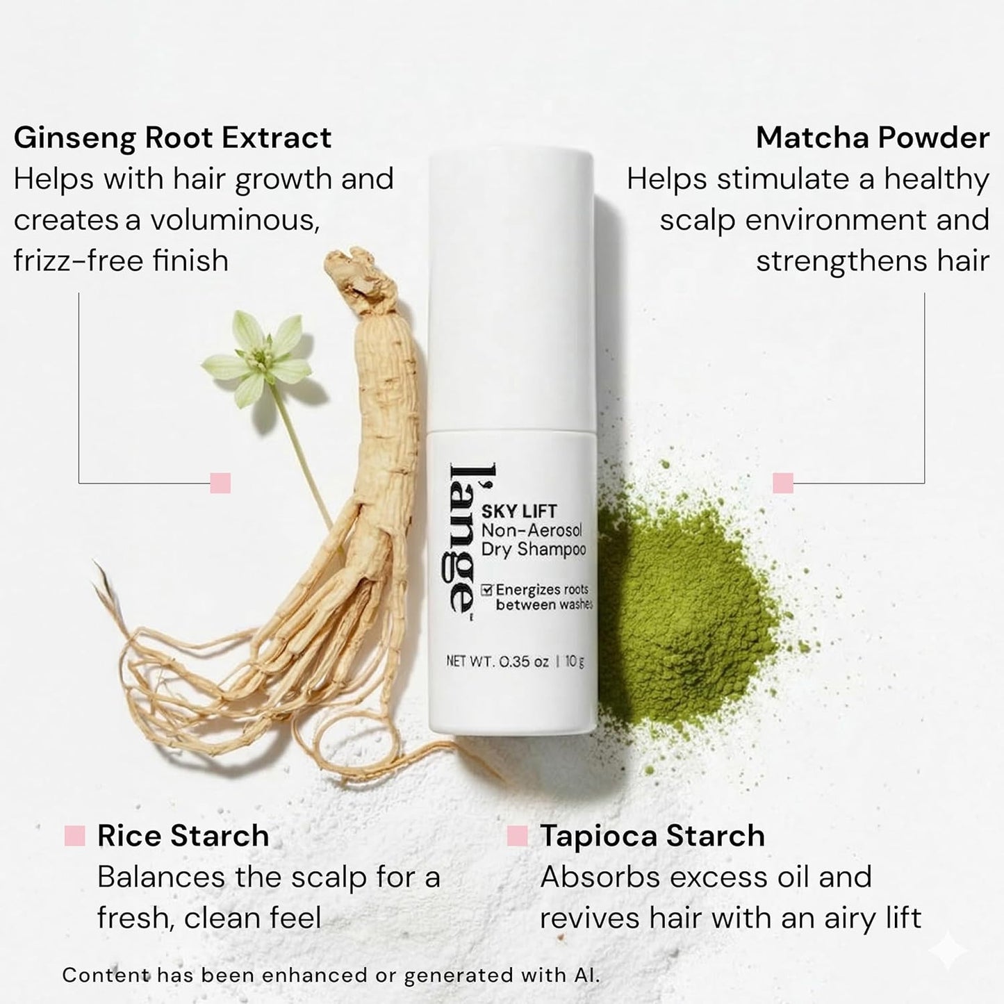L'ANGE HAIR Sky Lift Non-Aerosol Dry Shampoo Powder | No White Residue | Balances Scalp &amp; Absorbs Excess Oil ..