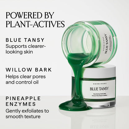 HERBIVORE Blue Tansy BHA &amp; Enzyme Pore Refining Mask - Naturally Clarifies Acne